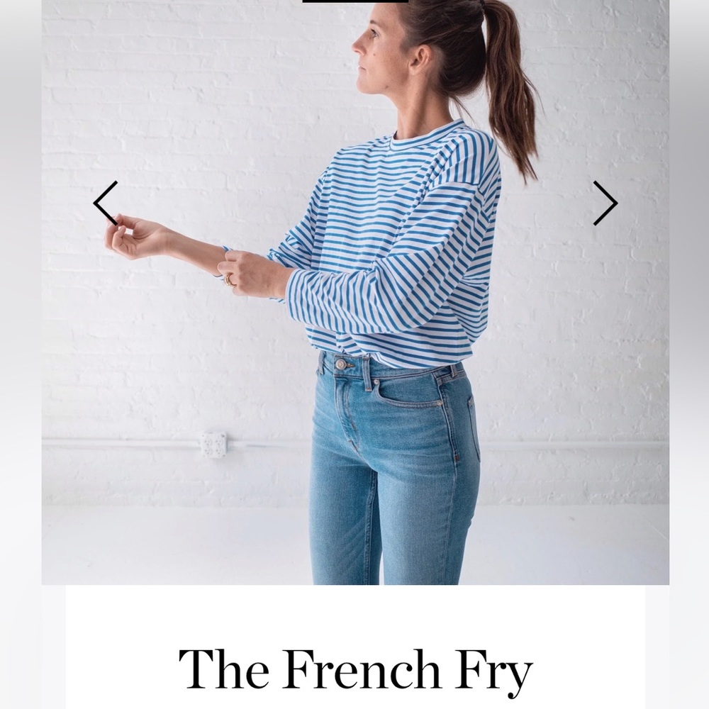 Blue & White Striped Long Sleeve Tee